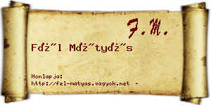Fél Mátyás névjegykártya