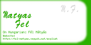 matyas fel business card